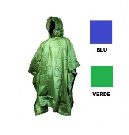 Telo Poncho Impermeabile Antipioggia Pioggia Verde Blu Giallo Economico Fostex Temporale Militare Soft Air Caccia Pesca Protezione Civile Art. 325235