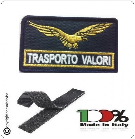 Patch Toppa Ricamata per Tuta Ordine Pubblico GPG TRASPORTO VALORI Oro Art.GPG-OP-15