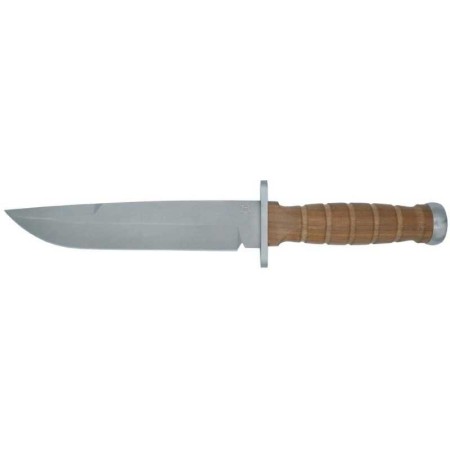 Coltello Lama Fissa Militare con Fodero Pelle N690Co & Legno di Noce Fox Defender Knife Sandblasted  Art. FX-689 