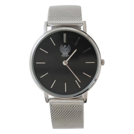 Orologio Analogico Quadrante Nero Aquila Polizia Stato Cinturino Metallo Polizia di Stato Originale New Art. PS0800