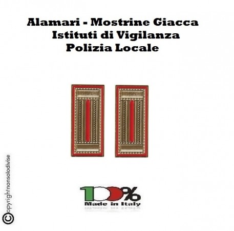 Alamari Giacca Bordo Rosso Vigilanza Sicurezza Polizia Locale GPG IPS Guardie Giurate Art. NSD-A2