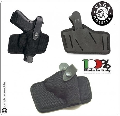 Fondina per Pistola da Cintura in Cordura Nera Vega Holster Italia  Carabinieri Polizia Vigilanza Art.FF2