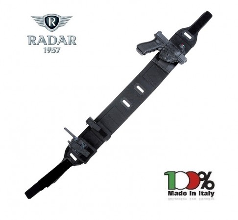 Fascia Elastica V.P.P. Multitasche con Fondina Nera Insice Pants Holster Radar 1957  Polizia Carabinieri Guardie Giurate Art. 5142-9511