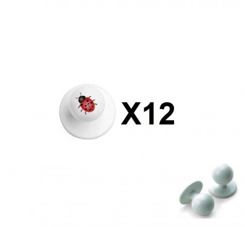 Bottone Bottoni Funghetto per Giacca Cuoco Chef Confezione 12 Pezzi Coccinella Portafortuna Ego Chef Art.BOTT-23
