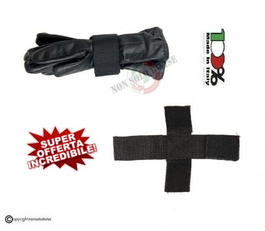 Porta Guanti in Cordura Chiuso e Regolabile a Velcro NSD Italia Carabinieri Esercito Polizia Locale Vigilanza GPG IPS NERO Art. 361148