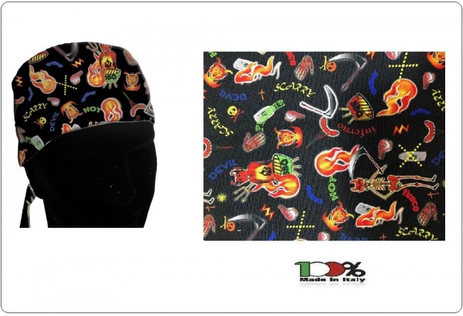 Bandana Sagomata Professionale Devil Cuochi Chef Ristorazione Colombo Mario Italia Art. 5035862