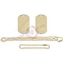 Piastrine Militari Americane US Originali Colore Oro Dog Tags Kit Neutre Art.27473