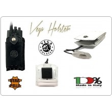 Porta Radio Portaradio Universale Pelle Vega Holster Italia Bianco o Nero Polizia Carabinieri Vigilanza Art.1R00