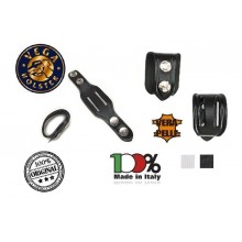 Passante per Cinturone Distanziali Doppia Asola Doppio Bottone Pelle  Neri o Bianchi Confezione 4 pezzi Vega Holster Italia Art.1V01