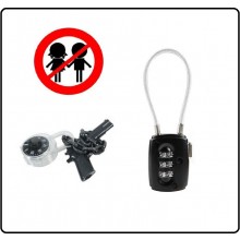 Lucchetto a Cavo Combinazione Per Armi ed Armadietti Combi lock  Pistole Fucili 101 INC Art.259287
