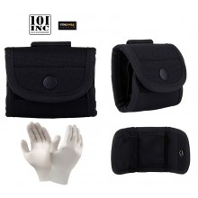 Tasca Porta Guanti in Lattice Piccola Cordura Nera da Cinturone INC101 359788 Polizia Carabinieri Guardie Giurate Art. DP223 