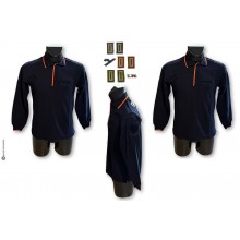 Polo Manica Lunga Cotone Ricamata con Profili Arancio Nuovo Modello per Guardia Giurata Vigilanza  ULTIMI PEZZI Art. POLO-GG-PP
