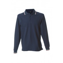 Polo Manica Lunga Blu  Modello Italia Neutra New Genova Blu Navy JRC Art. 989800