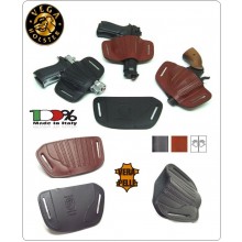Fondina a Canna Scoperta Cuoio con Elastico Porto Occulto In Cuoio Colore Nero o Marrone  Vigilanza GPG IPS Polizia Carabinieri Vega Holster Art.FA1