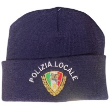 Berretto Zuccotto Papalina Watch Cap Invernale con Ricamo Polizia Locale Nazionale Pegaso Art. CAP-PLN
