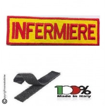 Patch Ricamata Infermiere Rosso-Giallo con Velcro Art.NSD-INF-RG