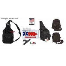 Marsupio Borsa Monospalla  Doppio Uso MOLLE Nero Personalizzato Soccorso Sanitario 118 Art. 30700A-118