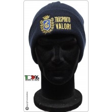 Berretto Zuccotto Papalina Watch Cap Invernale con Logo E Scritta Ricamata Guardia Giurata Trasporto Valori Art.T-TV