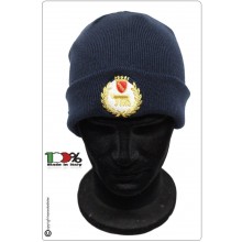 Berretto Papalina Cuffia Watch Cap Zuccotto Ricamo Blu Navy Polizia Locale Municipale di ROMA CAPITALE con logo Lupa SPQR Art.SPQR