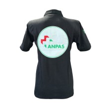 Polo Professionale Nera Ricamata Manica Corta ANPAS Soccorritori Soccorso Art. 9223-AN