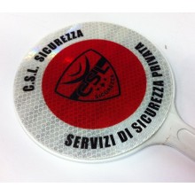 Paletta Segnaletica Ambo le Parti Rosse C.S.L. Sicurezza Servizi Di Sicurezza Privata  Art.R011226