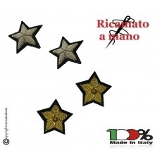 Coppia Stellette Stella Ricamata a Mano cm 2.50 Giacca o Cappotto per O.I. Esercito Marina Aeronautica Carabinieri Art. NSD-SOI