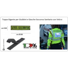 Ricamo Patch con Velcro Verde Fluò Ricamo Nero da Spallone per Giubbino Giacca Gilet Soccorso Sanitario 118  AUTISTA SOCCORRITORE Art.P-G-AS