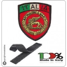Scudetto Patch Ricamato Italia Btg. San Marco Lagunari Marina con Velcro Art.NSD-MM-02