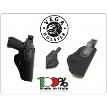 Fondina Professionale  da Cintura in Cordura con Sicura Nera Vegha Holster Italia Vigilanza Polizia Sicurezza  Art. T2